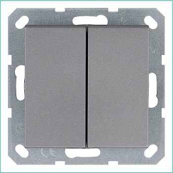 Переключатель проходной 2-кл. 10А IP20 механизм алюм. Jasmart G3022S