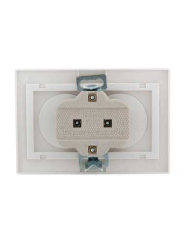 Розетка 2-м СП Mira 16А IP20 без заземл. с бел. вставкой керамика бел. LEZARD 701-0202-128