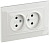 Розетка 2-м СП BRITE РСш12-2-БрБ 10А в сборе без заземл. защ. шторки бел. IEK BR-R23-10-K01-F