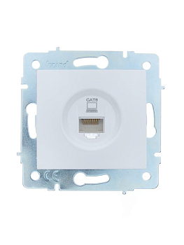 Розетка компьютерная 1-м СП ASTI IP20 RJ45 механизм Cat 6e бел. LEZARD 7081-0288-140
