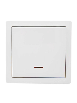 Выключатель 1-кл. ОП LETO с индикацией бел. LEZARD 752-0200-111