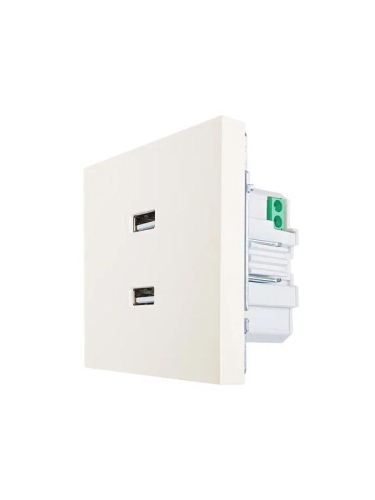 Розетка 2-м СП ZIMA IP20 USB механизм сл. кость LEZARD 704-9088-192