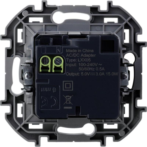 Устройство зарядное Inspiria с 2-мя USB разьемами A и C 240В / 5В 3000мА алюм. Leg 673762