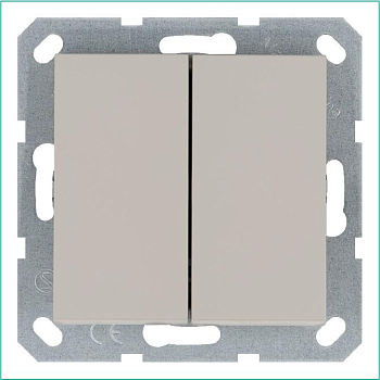 Переключатель проходной 2-кл. 10А IP20 механизм тауп Jasmart G3022T