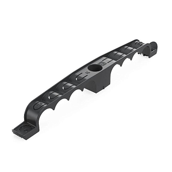 Держатель труб d20мм для прямого монтажа двусторонний на 8 мест черн. (уп.20шт) Промрукав PR13.03295