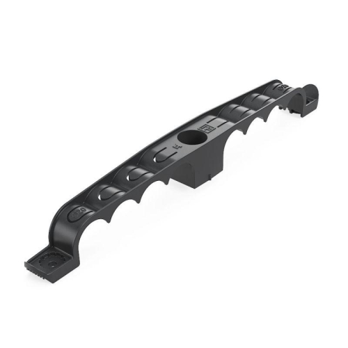 Держатель труб d20мм для прямого монтажа двусторонний на 8 мест черн. (уп.20шт) Промрукав PR13.03295