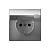 Розетка ArtGallery 16А IP44 с заземл. со шторками с крышкой быстрозажим. клем. механизм алюм. SE GAL440346S