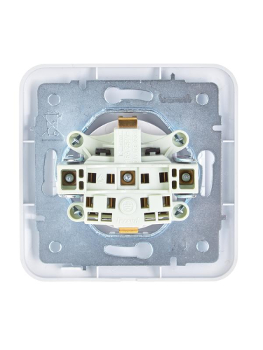 Розетка 1-м СП ASTI 16А IP20 с заземл. с крышкой термопласт в сборе бел. LEZARD 7081-0202-123В