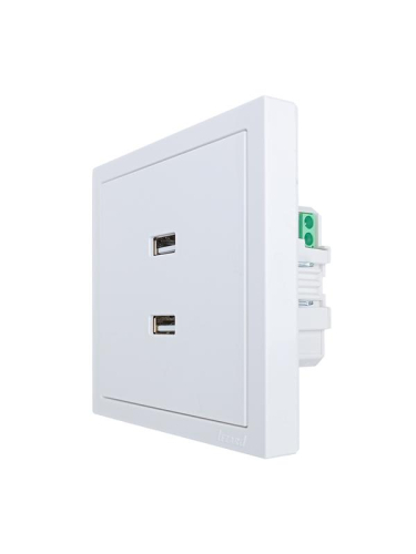 Розетка 2-м СП ZIMA IP20 USB механизм бел. LEZARD 704-0288-192