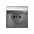 Розетка ArtGallery 16А IP20 с заземл. со шторками с крышкой быстрозажим. клем. механизм алюм. SE GAL000346S