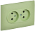 Розетка 2-м SKANDY 10А без заземл. защ. штроки в сборе SK-R09G мятный IEK SK-R23-10-K06-F