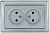 Механизм розетки 2-м СП Bolero РС20-1-0-БС 10А IP20 без заземл. серебр. IEK ERB20-K23-10