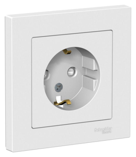 Розетка AtlasDesign с заземл. со шторками 16А в сборе лотос SE ATN001344