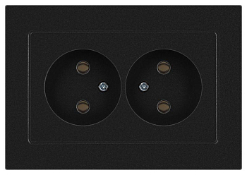 Розетка Accent 6-204-05 2х2P 16А-250В IP20 СУ AL/CU антрацит Intro Б0063465