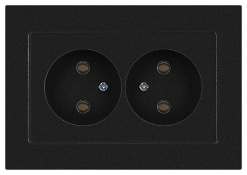 Розетка Accent 6-204-05 2х2P 16А-250В IP20 СУ AL/CU антрацит Intro Б0063465