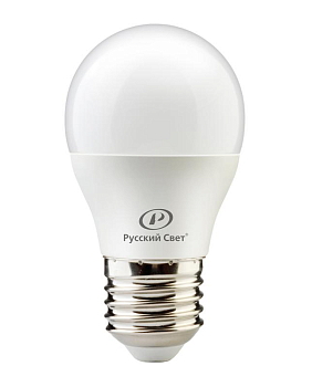 Лампа светодиодная RS LED G45 E27 6W 220-240V 4000К 6Вт шар 600лм Ra 90 Русский Свет 15010445047