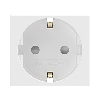 Розетка 1-м 2мод. Viva 16А IP20 2P+E с заземл. защ. шторки бел. DKC 45005