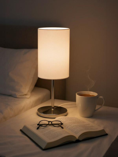 Светильник настольный JH3-01-wh E14 IP20 110х110х310мм метал.; ткань; PVC-пластик бел. JazzWay 5062344