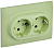 Розетка 2-м SKANDY 16А с заземл. защ. штроки в сборе SK-R07G мятный IEK SK-R24-16-K06-F