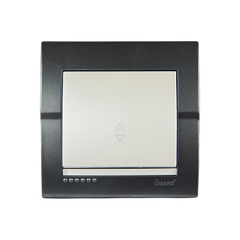 Переключатель проходной 1-кл. СП Deriy 10А темн. сер./жемчуж. LEZARD 702-2930-105