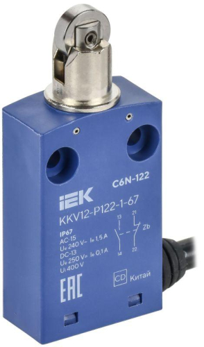 Выключатель концевой C6N-122 толк. с наж. рол. IP67 IEK KKV12-P122-1-67