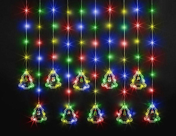 Гирлянда светодиодная "Бахрома" "Елки и фигурки" 95 009 NGF-D034-03 3х0.6м RGBY IP20 Navigator 95009