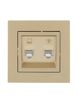 Розетка компьютер+телефон VESNA зол. LEZARD 742-3688-143