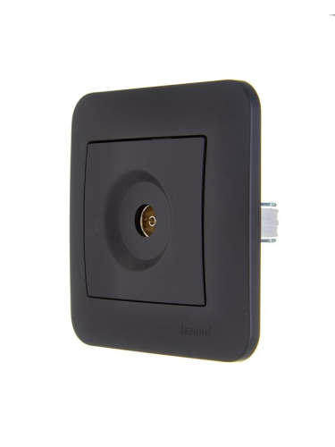 Розетка телевизионная оконечная TV СП ASTI IP20 в сборе черн. бархат LEZARD 7081-4242-130