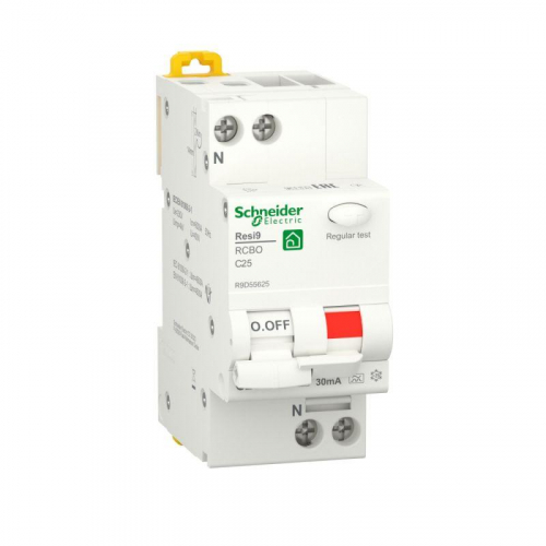 Выключатель автоматический дифференциального тока (ДИФ) RESI9 1P+N С 25А 6000А 30мА тип A SchE R9D55625