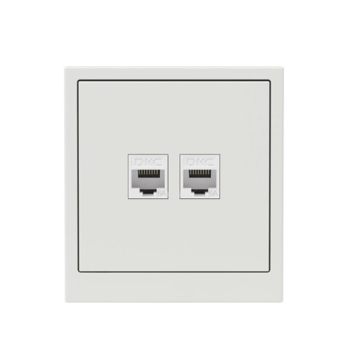 Розетка компьютерная 2-м KANT RJ45 кат.6A без шторки бел. песок DKC 7010674