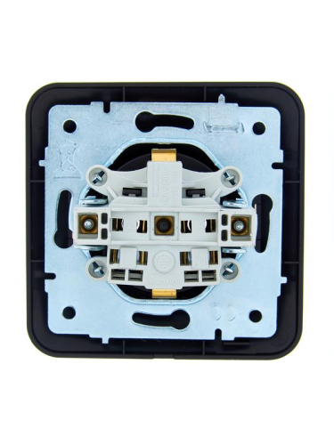 Розетка 1-м СП ASTI 16А IP20 с заземл. термопласт в сборе черн. бархат. LEZARD 7081-4242-122B