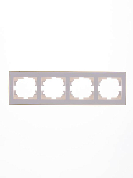 Рамка 4-м Rain горизонт. с зол. боковой вставкой бел. LEZARD 703-0226-149