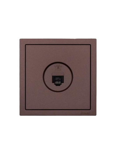 Розетка телефонная евро СП ZIMA IP20 шоколад LEZARD 704-7388-137