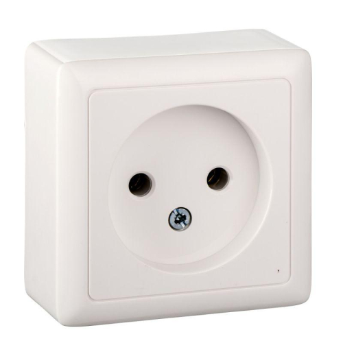 Розетка 1-м ОП Хит 10А IP20 250В без заземл. без защ. шторок с изолир. пластиной бел. SE RA10-131I-B