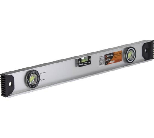 Уровень алюминиевый "Рельс" 600мм 3 глазка (1 поворотный) Вихрь 73/11/4/14