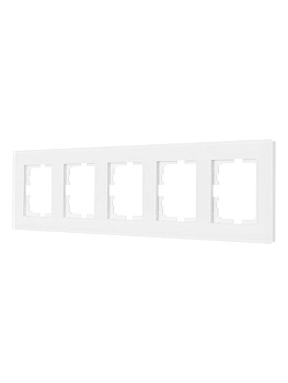 Рамка 5-местн. гориз. VESNA стекло бел. матов. LEZARD 742-5380-150