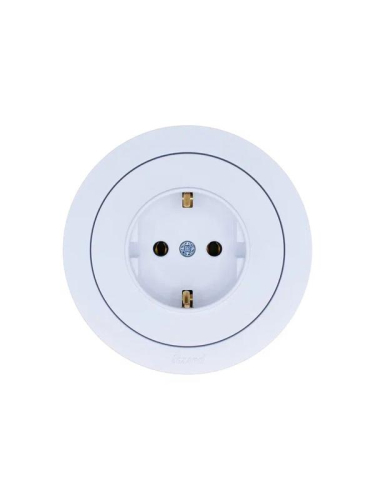 Розетка 1-м OSEN IP20 с заземл. ПБТ бел. LEZARD 743-0288-122B