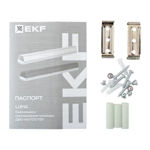 Светильник светодиодный ДБО-60 24Вт 6500К IP20 590х65х70 линейный бел. LUMA EKF LBL-60-24-W-6500