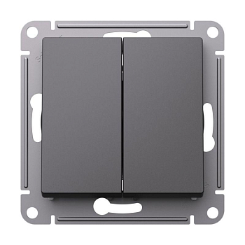 Выключатель 2-кл. AtlasDesign 10AX с самовозвратом механизм базальт SE ATN001417