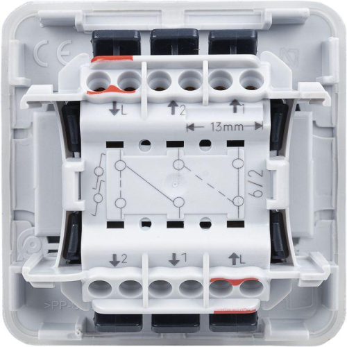 Переключатель проходной 2-кл. СП Plexo 10А IP55 10AX механизм сер. Leg 069525