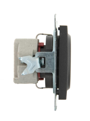 Розетка 1-м Rain защ. шторки керамика механизм матов. черн. графит LEZARD 703-4188-124