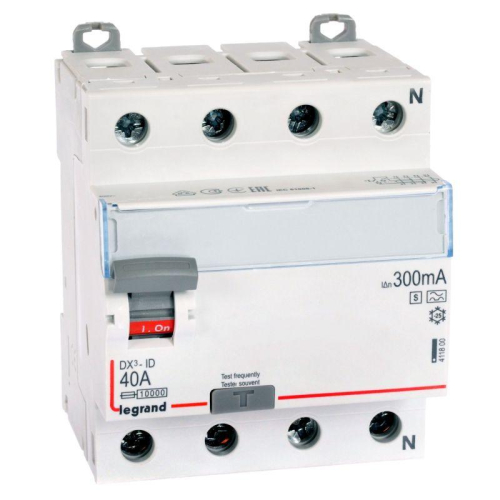 Выключатель дифференциального тока (УЗО) 4п 40А 300мА тип AS DX3 N справа Leg 411800
