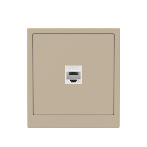 Розетка компьютерная 1-м KANT RJ45 кат.6A без шторки ванильн. марципан DKC 7015673