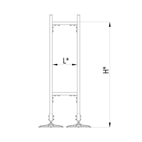 Конструкция опорная для горизонт. прямоугол. воздуховодов и метал. лотков кабеленесущих систем TECHNORAPTOR FOOT 350х1500 KM-TR-F-SSHRAD-350-1500 КМ TR0093