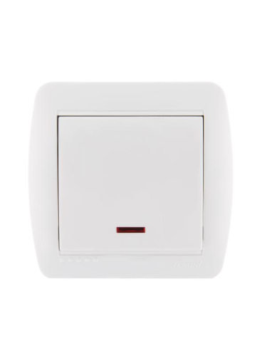 Выключатель 1-кл. ОП Demet 10А IP20 с подсветкой бел. LEZARD 711-0200-111