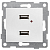 Розетка USB 2-м СП Bravo механизм бел. GUSI С10USB2-001