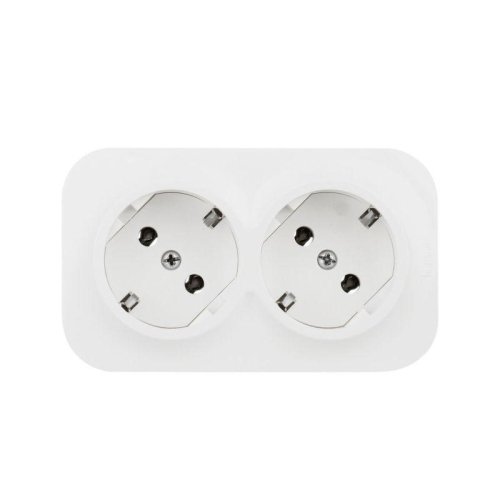 Розетка 2-м ОП Quteo 16А IP20 250В 2х2P+E с заземл. защ. шторки бел. Leg 782237