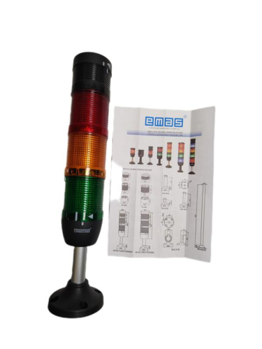 Колонна сигнальная 50мм зуммер 24В стробоскоп FLESH красн./зел./желт. EMAS IK53F024ZM03