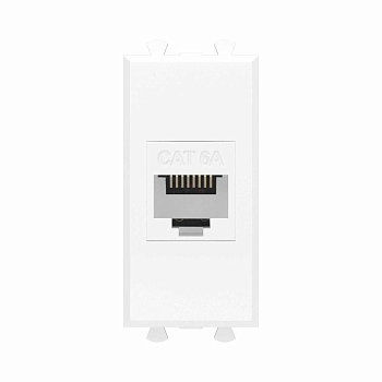 Розетка компьютерная 1мод. Avanti "Белое облако" RJ45 кат.6A без шторок модульная механизм DKC 4400671