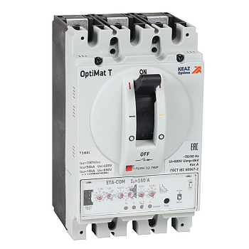 Выключатель автоматический 3п 160А OptiMat T160L ETA КЭАЗ 355878